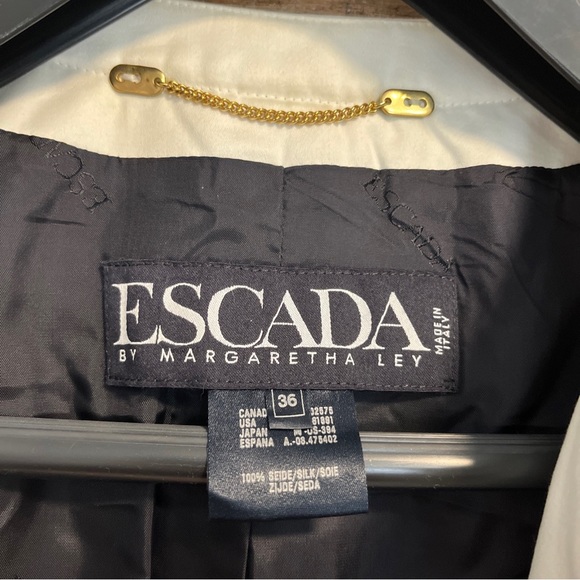 Vintage Escada by Margaretha Ley Quilted Blazer NWT! 100% Silk Made In Italy - Picture 2 of 10